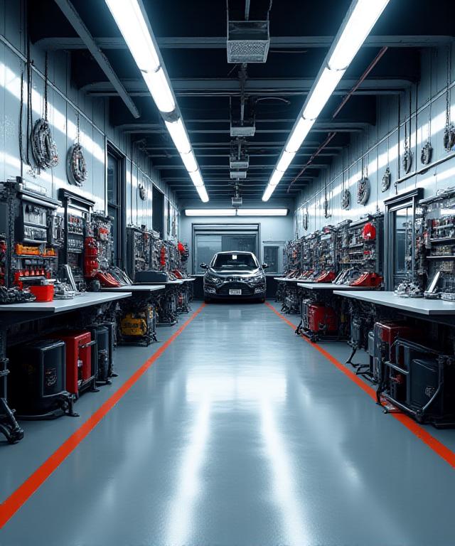 整理整頓されたTaiga Motorsのワークショップ内部