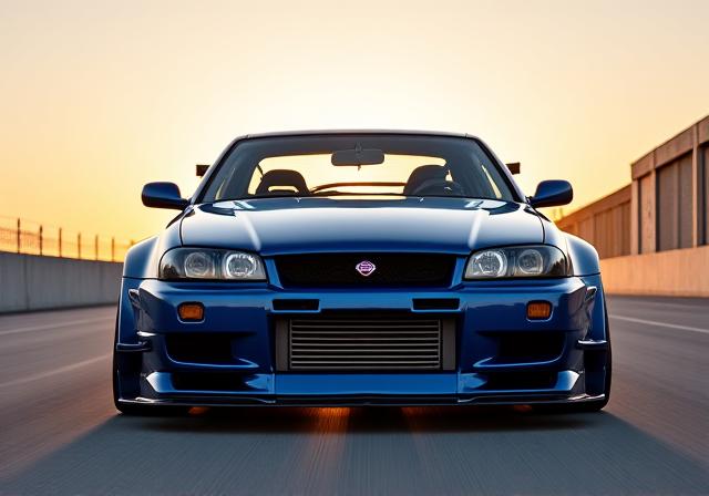 カスタムボディキットを装着した日産R34 GT-R